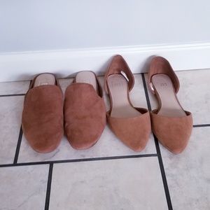 Two pair of tan Gap flats size 10